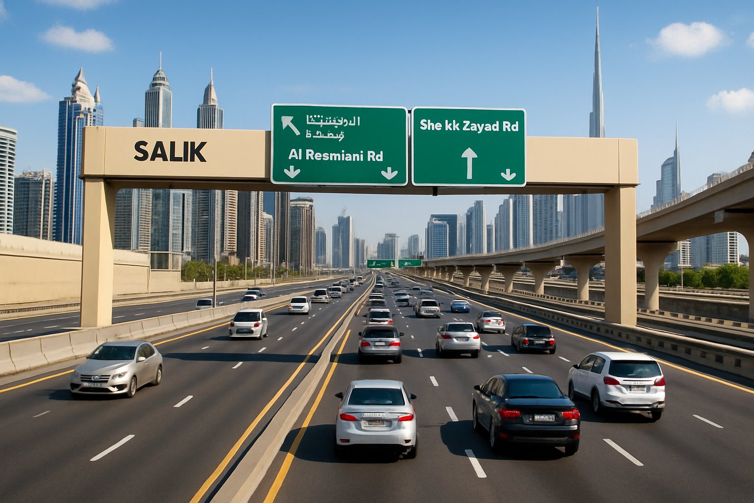 Smooth traffic flow on Dubai toll roads